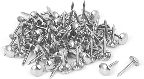 Innendekorationsnadeln, Sofanadeln.Ledersofa 16mm x 16mm Rundkopf Polsternägel Nagel Push Pin Silber Ton 100St