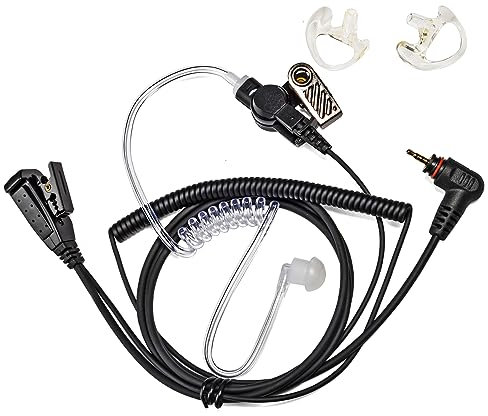 UAYESOK Security Radio Ohrhörer Funk Kopfhörer mit PTT Mikrofon für Motorola SL1600 SL2600 SL4000 SL7550 SL300 SL400e 1 Pin Walkie Talkie Headset mit Schallschlauch & Medium Ohrpassstück Ohrstöpsel