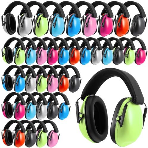 Amylove 36 Pcs Kids Ear Protection Noise Cancelling Headphones Noise Reduction Ear Muffs 27dB Hearing Protection (8 Colors)