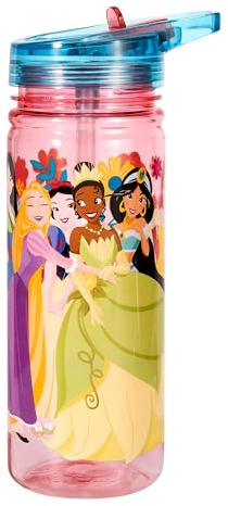 Zawadi Global Borraccia per bambini con principesse Disney, 580 ml, realizzata in resistente Ecozen riutilizzabile, senza BPA