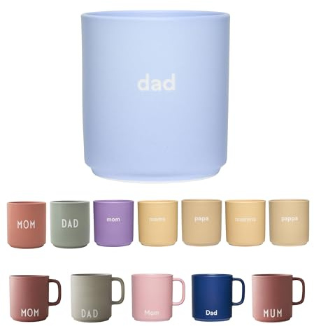 Design Letters Lieblingsbecher Blau DAD Tasse | Papa Tasse | Papa Geschenk Geburtstag, Geschenke für Dad | Kaffeebecher Porzellan | Dekorativ Kaffeetassen | Werdender Pappa Geschenk | Tasse mit Spruch
