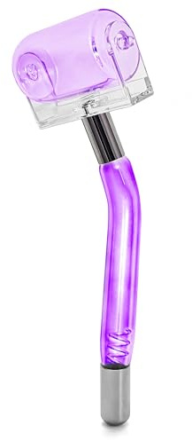 Electrode Wand Glass Tube Handheld Spare Parts High Frequency Wand for Ance Blackhead Remove Spare Glass Attachment for High Frequency Facial Device Elitzia ETHG01P（Violet Roller）