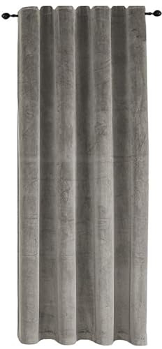 TiborTex Verdunkelungsvorhang Samt weich 140x245 cm Taupe Vorhang Kräuselband Blickdicht Gardine abdunkelnd U-Band