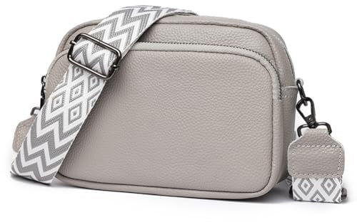 TIAASTAP Handtasche Damen Umhängetasche Echtes Leder Crossbody Bag Damen Handytasche zum Umhängen, Umhängetasche Damen Klein Moderne Taschen mit Breitem Schultergurt u 3 fächern