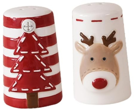 DimyFew 2 stück Weihnachten Salz und Pfeffer Streuer Würze Gläser Gewürz Container für Restaurant Haushalt Esszimmer