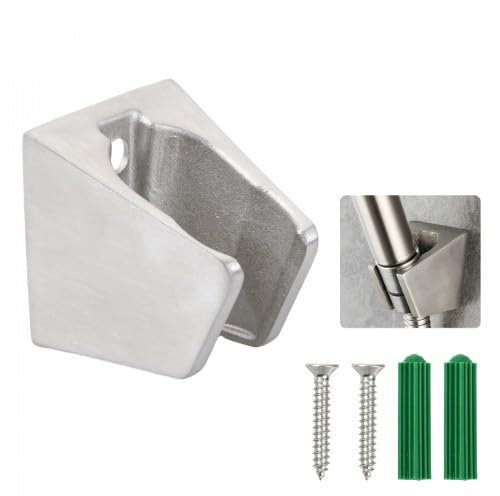 Supporto Doccino Argento Muro, Supporto Doccia con Viti e Gancio, Supporto Doccetta, Porta Soffione Doccia per Utilizzabile in Bagn