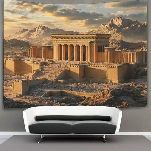 Arquitectura urbana Tapiz Para Colgar En La Pared, El esplendor de la antigua Persia Tapiz De Pared Para Decoración De Dormitorio, Celebración De Fiesta De Cumpleaños O Fondo De Jardín 150cmx200cm