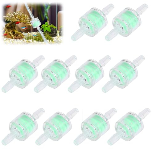 HAPPOW 10 Stück Luftschlauch Filter für 2-4mm Schlauch, Aquarium Luftfilter | Filter Luft, wasserfilte, klare PP & PE Silikonschlauchanschluss mit Aviation-Grade Composite Baumwolle Filterpatrone(4mm)