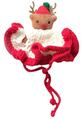Weihnachtsmannhut für kleine Hunde Weihnachtsmütze Strickmütze Partyhut für Hunde Katzen Festival Kleidung Cosplay Dekoration Einstellbar