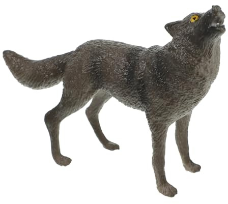 ORFOFE Realistische Wolf Figur Ornament Kunststoff Tiermodell Dekoration Wohnraum Garten Büro Geschenk Wildlife Tierfigur