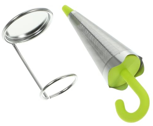 TOBBOMEY Stainless Steel and Silicone Umbrella Tea Infuser Reusable Loose Leaf Tea Strainer for Home and Office Fine Mesh Filter for Lovers and Easy to Clean