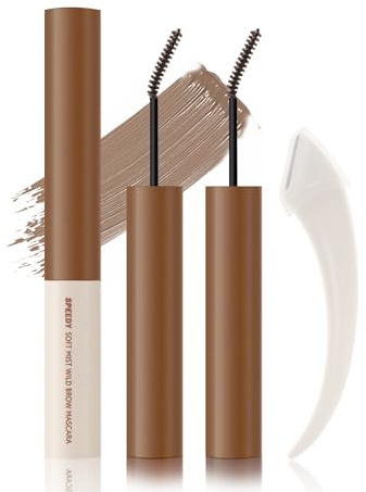 Getönte Augenbrauengel Wasserfest, 2Pcs Ultra-Fine Eyebrow Gel, Hellbraun | Natürliche Langanhaltende Eyebrow Mascara für Voluminös Brauen, Flüssig Augenbrauenfarbe Gel Makeup with Brow Tool für Frauen