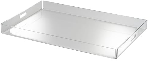 LINEE Recanati MEDITERRANEA Vassoio Rettangolare Grande in PMMA 40x59x5 cm – Accessorio da Tavola Moderno – Design Elegante Made in Italy (Trasparente)