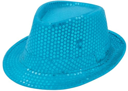 TrendandStylez Pailletten Hut für Karneval & Fasching – Glitzer Fedora Partyhut Damen Herren Kinder | Disco, Silvester, Festival & Kostüm Accessoire | Einheitsgröße, viele Farben, leicht & hochwertig