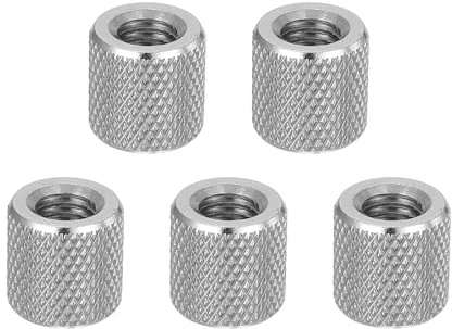 QUARKZMAN 5 Stück M6 Flache Rändelmuttern D10 X H10mm | 304 Edelstahl Flachkopf Diamanträndel Durchloch Verstellmuttern Befestigungselemente, Für Elektronik Maschinen