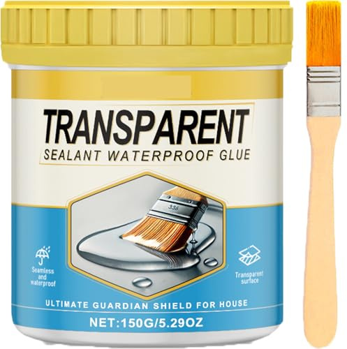 Agent imperméable invisible, revêtement imperméable transparent, mastic de fenêtre pour l'extérieur, pour toitures, murs, terrasses, surfaces métalliques et bois. (1 pièce)
