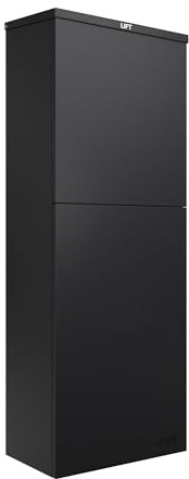 iLoveParcels Oslo Secure Outdoor Parcel Letterbox with Rear Access, Lockable Anti Theft Weatherproof Parcel Drop Box, Galvanised Steel, Large Capacity for Home Deliveries - Black RAL 9005