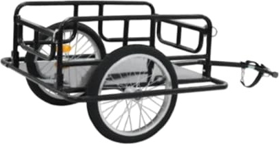 QUXVUIS Schwerlast Fahrradanhänger für universelle Eisenplatten und Stahlrohre, 39 cm Räder, einfach zu montieren und zu transportieren.