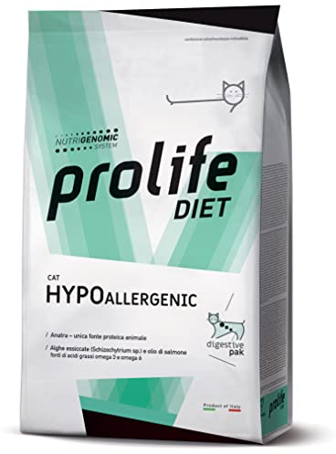 PRO-LIFE Gatto Hypoallergenic | alimento secco completo dietetico per il gatto, formulato per la riduzione di intolleranze a ingredienti, 1 confezione da 5kg.