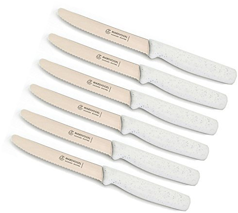 6 pieza mesa Cuchillo Pp Blanco/Flitter Mars pájaro Solingen # 29 05 03 Menú Cuchillos