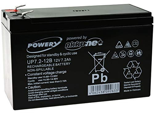 Powery Batería de Gel 12V 7,2Ah