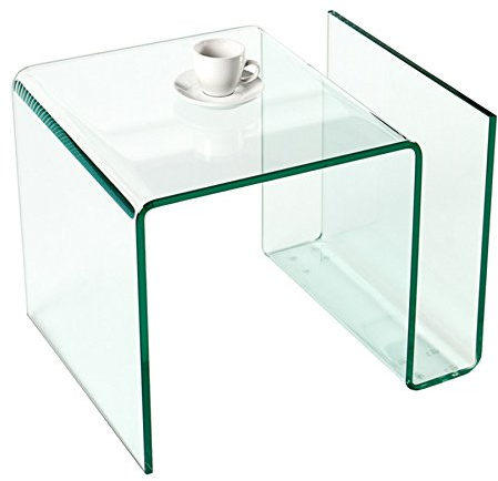 invicta INTERIOR Extravaganter Glas Couchtisch FANTOME Beistelltisch mit Ablagefach für Magazine transparent