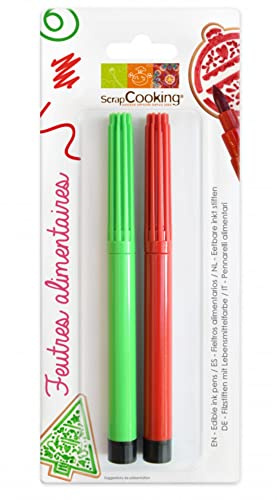 SCRAP COOKING 2 Feutres Alimentaires, Rouge/Vert