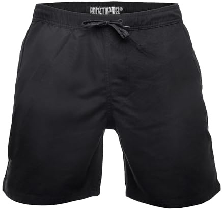 ROCK-IT Apparel badbyxor för män med innerbyxor i mesh och fickor - snabbtorkande tyg [storlekar S-5XL] att knyta - för simning badstrand eller pool black M