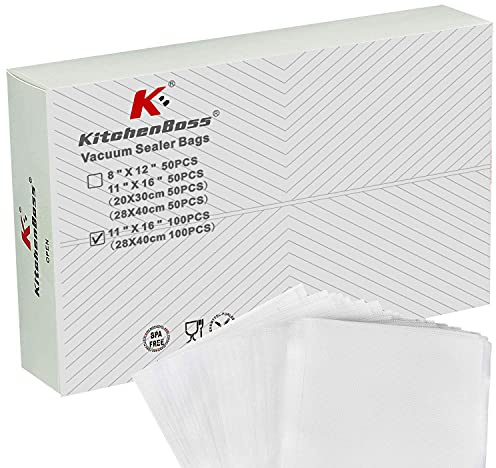 KitchenBoss Bolsas Envasar al Vacio Alimentos (100pcs 28x40cm)
