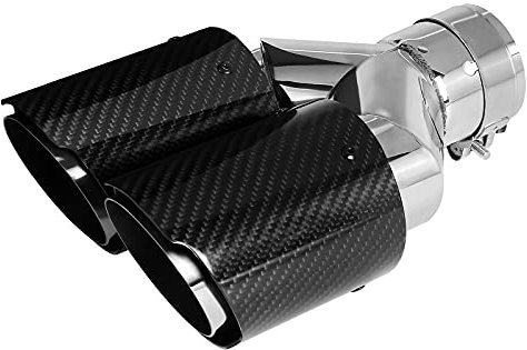 63mm Doppelschalldämpfer Spitze Carbon Auto Auspuffrohr Heckspitze Heckspitze Einlass 2,5 Auslass 3,5