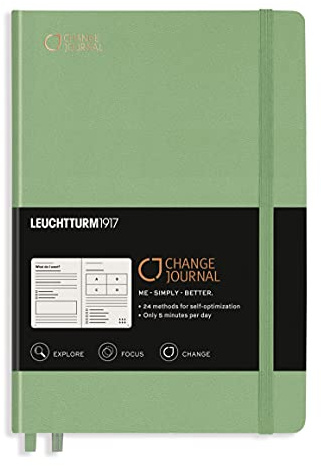 LEUCHTTURM1917 Change Journal - 24 Techniken für mehr Produktivität, Achtsamkeit und Klarheit - Deutsch/Salbei