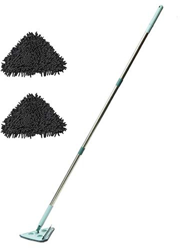 nettoyage triangulaire - Rotation à 360 ° - Triangle Clean - Avec poignée longue - Multifonctionnel - Pour nettoyer le verre, le sol