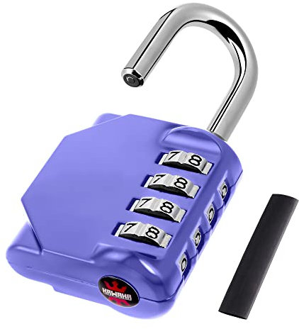 KAWAHA CL11VP Candado de combinación combinado, 4 dígitos para exteriores, juego tu propia combinación para cerradura de armario de gimnasio, escuela, caja de herramientas, cerrojos y almacenamiento