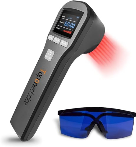 Toponechoice Dispositivo per terapia della luce rossa – 4 x 808 nm + 16 x 650 nm, terapia della luce a infrarossi vicino all'infrarosso, per alleviare il dolore muscolare articolare, terapia a
