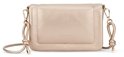 Expatrié Handtasche Damen Klein Gold - Zoe Small - Clutch Tasche aus Veganem Leder - Elegante Kleine Umhängetasche für Hochzeit Ausgehen & Party