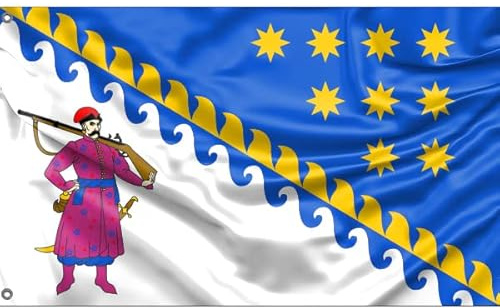 Dnipropetrovsk Region, Ukraine Flagge | Einzigartiger Designdruck | Hergestellt in der EU (90 x 150 cm)