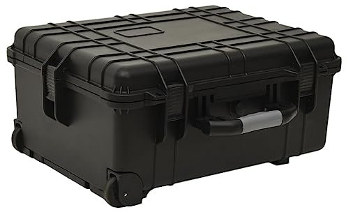 vidaXL Flugkoffer mit Rollen Transportkoffer Fotokoffer Kamerakoffer Schutzkoffer Universalkoffer Aufbewahrungskoffer Schwarz 58x45x27cm PP