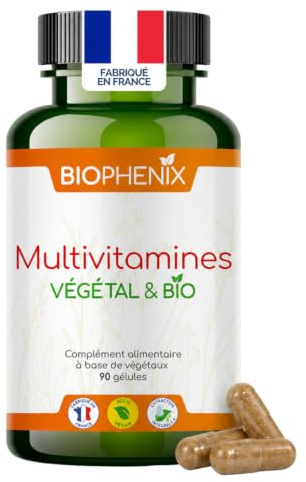Biophénix - Multivitamines Bio 90 Gélules - Procédé Exclusif Extraction Intégrale® - 0% Excipient • 0% Additif • 0% Produit Chimique - Immunité, Énergie, Antioxydant - Fabriqué en France - Vegan