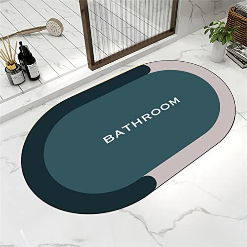 Badezimmerteppich, Badematte Rutschfest, Duschmatte Rutschfest, Duschvorleger, Badvorleger Badteppich Rutschfest Waschbar Teppich Badezimmer, Bathroom Mat, Bath Mat Mats, Bad Teppich, Grün-120x160cm