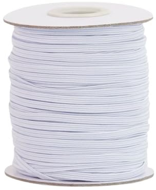 BOKFJBP Gummiband 3mm Breite Nähen-50 Meter elastische Bänder Weißes Nähband Stoffband für Haushalt DIY Handwerk Stoffe Hosen-Nicht leicht verformbar