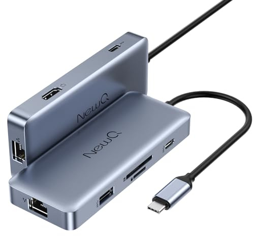 Hub USB C y estación de acoplamiento, HDMI 4K 60Hz, USB-C USB-A de 10 Gbps, Gigabit Ethernet, ranura SD TF 4.0 de 300 Mbps para USBC, USB4, Thunderbolt MacBook, Windows, Chromebook