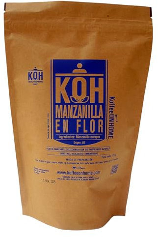 KoffeeONHOME Camomille en Fleurs 125g – Tisane en Vrac 100% Naturelle – Infusion Relaxante, Digestive et Apaisante – Sans Additifs ni Conservateurs