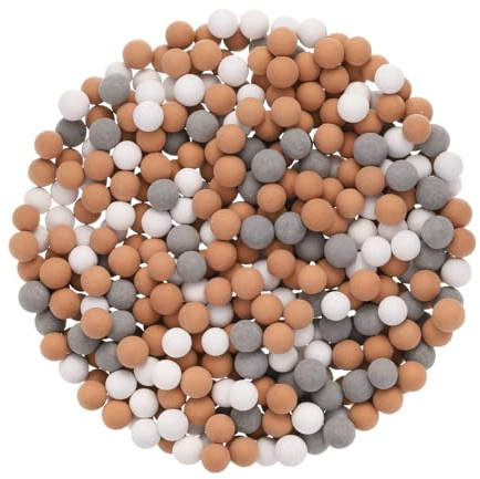 QUARKZMAN 7 Paquets de Perles de Remplacement pour Pomme de Douche 5-6mm Perles Filtrantes de Remplacement en Pierre Minérale pour Adoucisseur d'Eau, Blanc, Gris, Orange