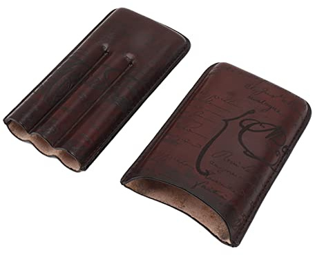 Cigarrhållare i läder för resor, bärbar, mjukt grepp, elegant, ventilerande cigarrfodral som present