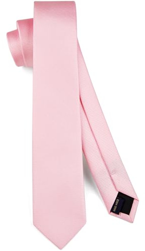 HISDERN Cravate Homme rose 6CM fines de couleur unie idéales pour les mariages et les affaires Plusieurs couleurs disponibles rose pâle