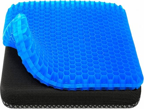 Frilla Gel-Druckentlastungskissen, Gel, Orthopädisch Sitzkissen, Atmungsaktives Stuhlkissen, Gelkissen, Sitzkissen für Bürostuhl, Küchenstuhl, Rollstuhl, Auto | COMFORTKA