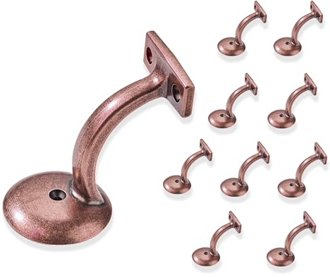ZAUYX 10 Pack Antique Copper Handrail Stair Brackets Stair Heavy Duty Stair Brackets Support Handrail Brackets for Stairways