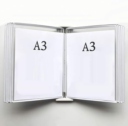 EliteBloom Organisationstavla, väggpanel, katalogstativ, väggfäste för A3-affischer, transparent väggdisplaystativ för lösa ark, 45 × 33 x 10 cm, C