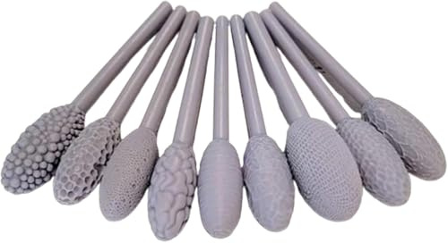 Hikaka 9-delat texturverktygsset för lerkonst, ett set, lermodelleringsmönster rullset, lera texturskoter, prägling, rutig handroller för handarbete