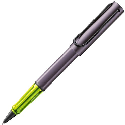 Lamy AL-star aubergine Tintenroller - leichter Stift mit transparenten, ergonomischen Griff & Strichbreite M - Gehäuse aus Aluminium – mit Tintenrollermine M 63 Strichbreite M in schwarz